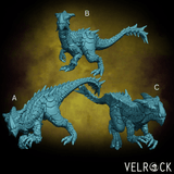 Velociraptor Miniature | Set of 3 - Tabletop RPG & D&D miniature. Perfect for wargaming & collectors