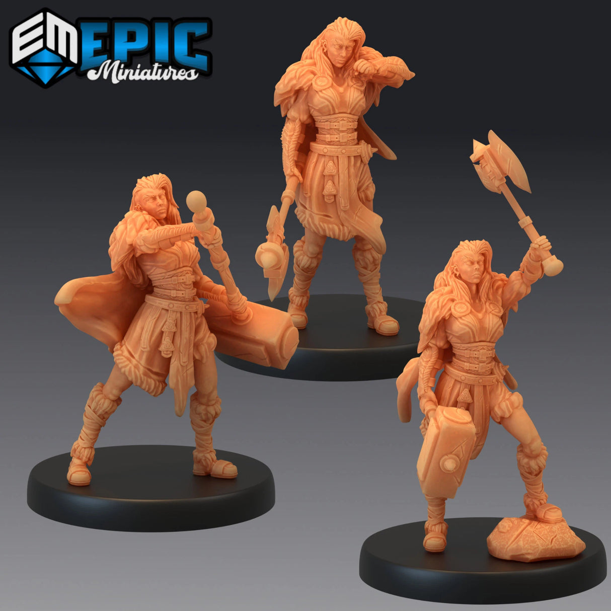 Viking Raider Set 1 Miniature | Set of 3 - Tabletop RPG & D&D miniature. Perfect for wargaming & collectors