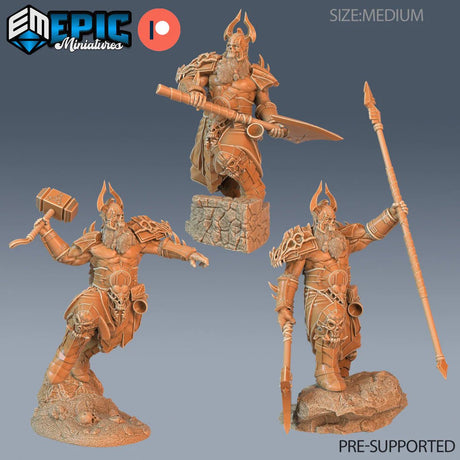 Viking Warrior Miniature | Set of 3 - Tabletop RPG & D&D miniature. Perfect for wargaming & collectors