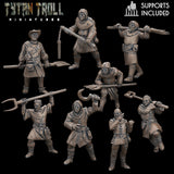 Village Mob Set 1 Miniature | set of 8 - Tabletop RPG & D&D miniature. Perfect for wargaming & collectors