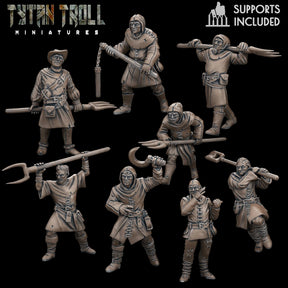 Village Mob Set 1 Miniature | set of 8 - Tabletop RPG & D&D miniature. Perfect for wargaming & collectors