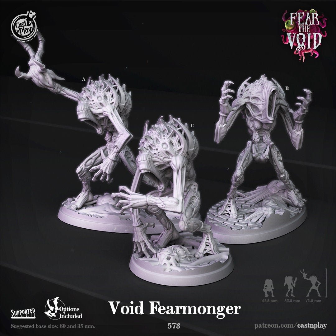 Void Fearmonger Miniature | A - Tabletop RPG & D&D miniature. Perfect for wargaming & collectors