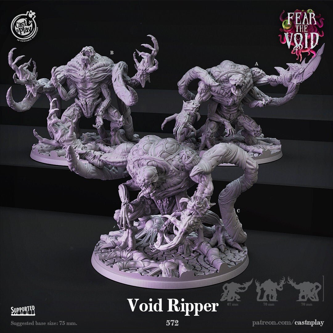 Void Ripper Miniature | A - Tabletop RPG & D&D miniature. Perfect for wargaming & collectors