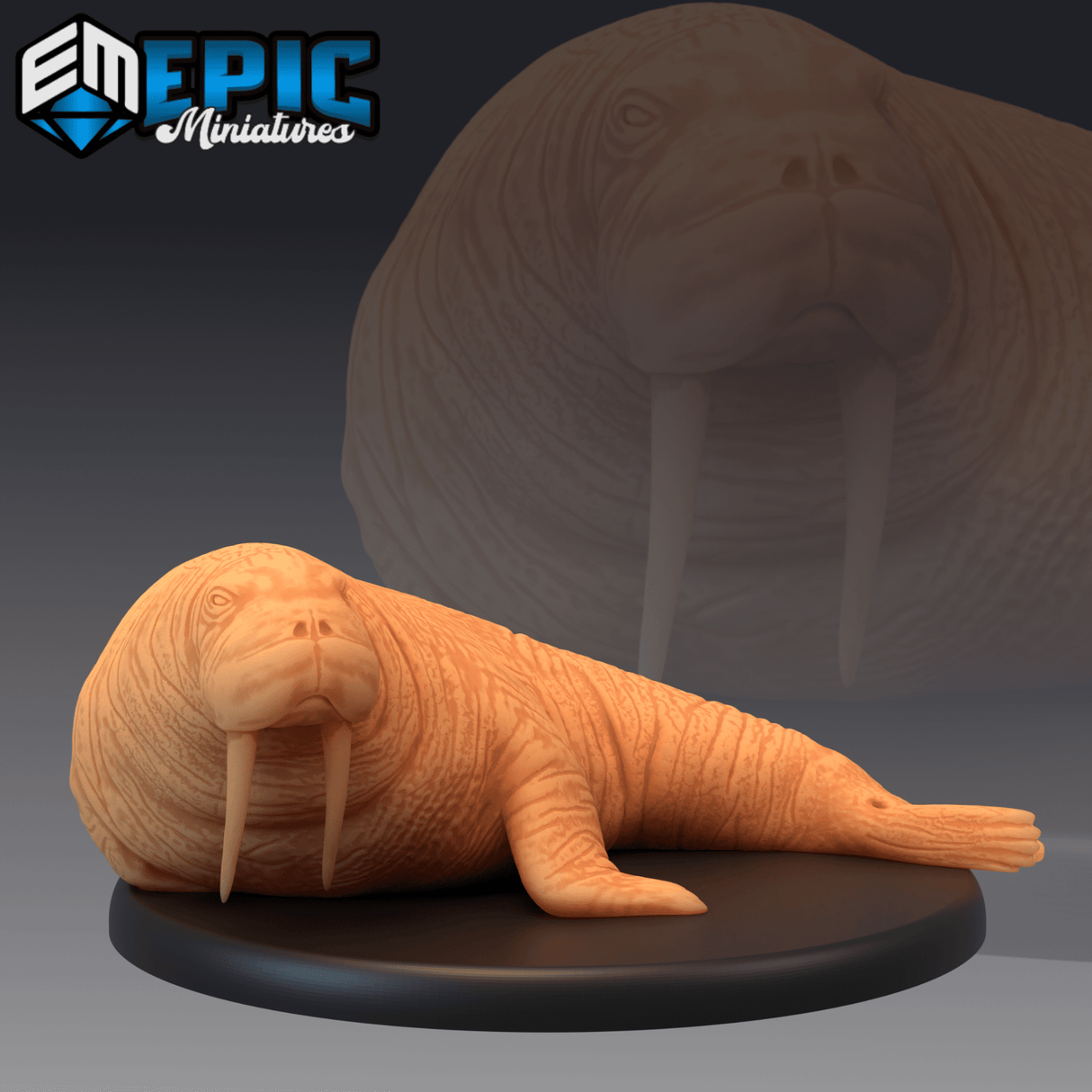 Walrus Animal Miniature | A - Tabletop RPG & D&D miniature. Perfect for wargaming & collectors