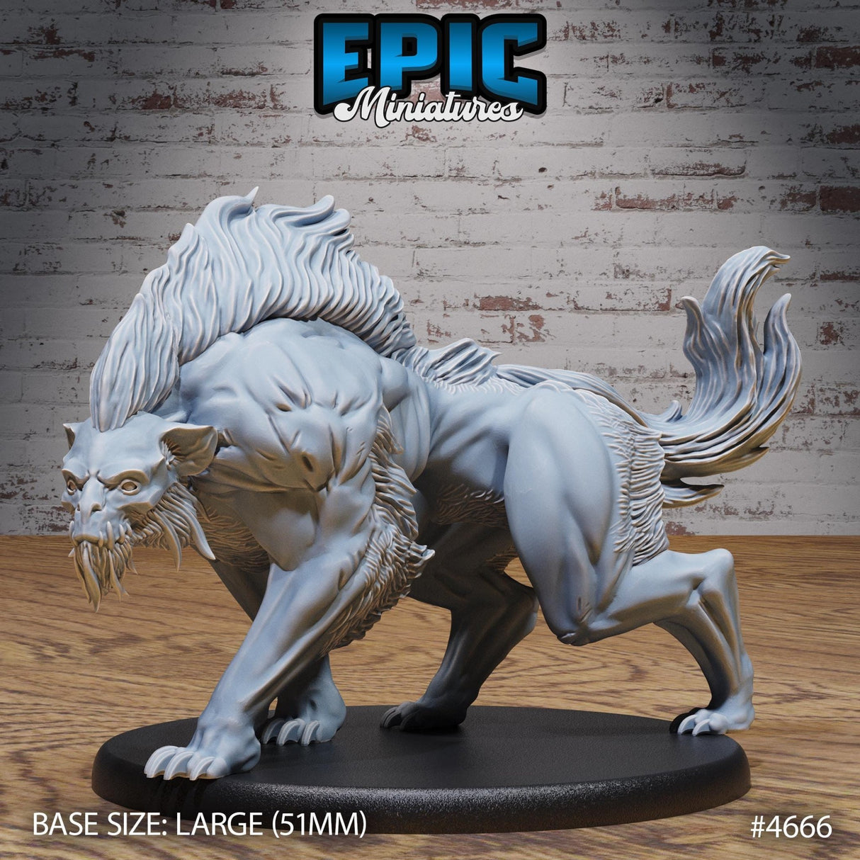 Warg Beast Miniature | 4666 - Tabletop RPG & D&D miniature. Perfect for wargaming & collectors