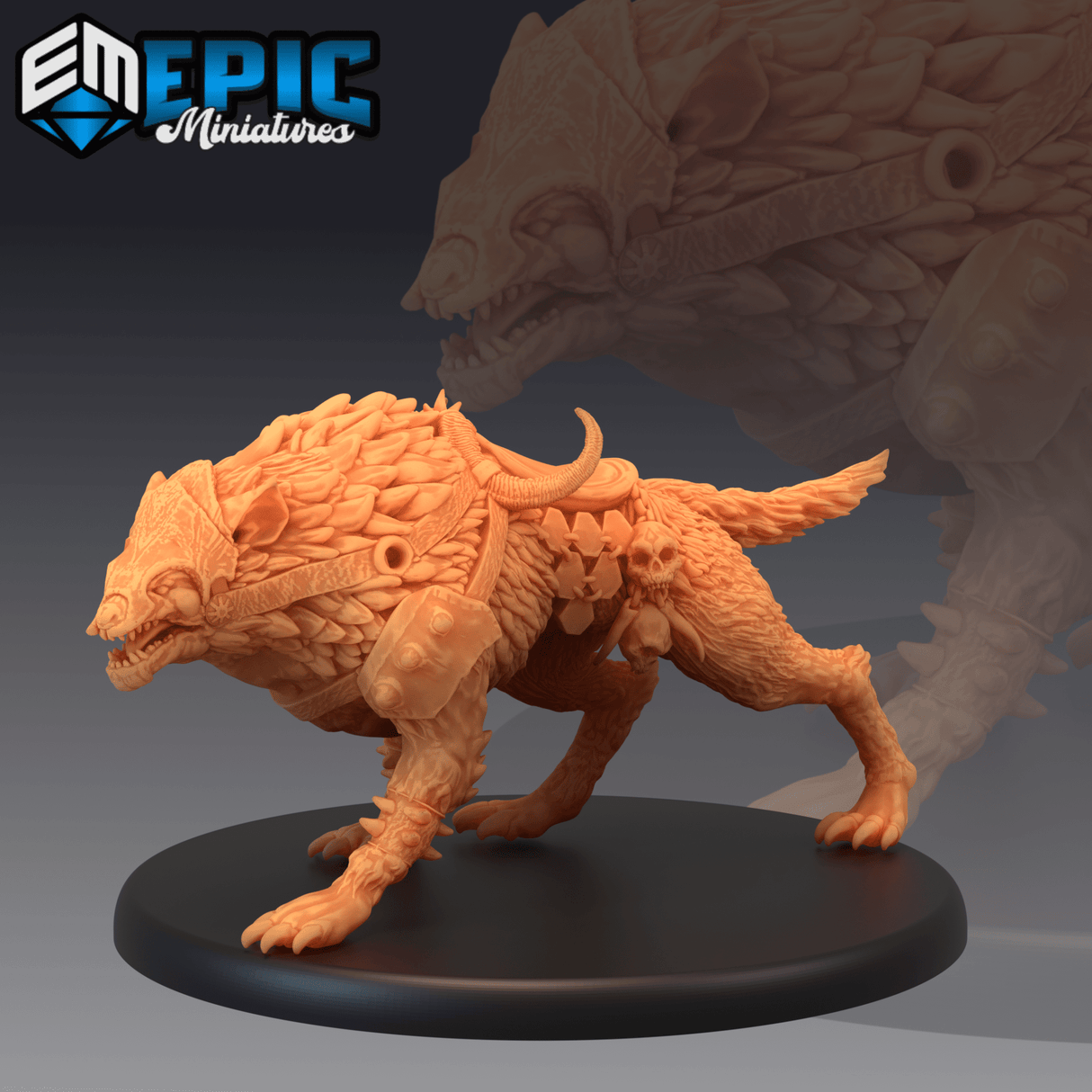 Warg Wolf Miniature | B - Tabletop RPG & D&D miniature. Perfect for wargaming & collectors