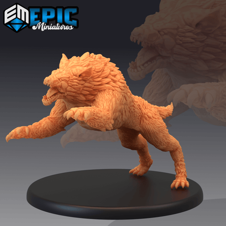 Warg Wolf Miniature | C - Tabletop RPG & D&D miniature. Perfect for wargaming & collectors