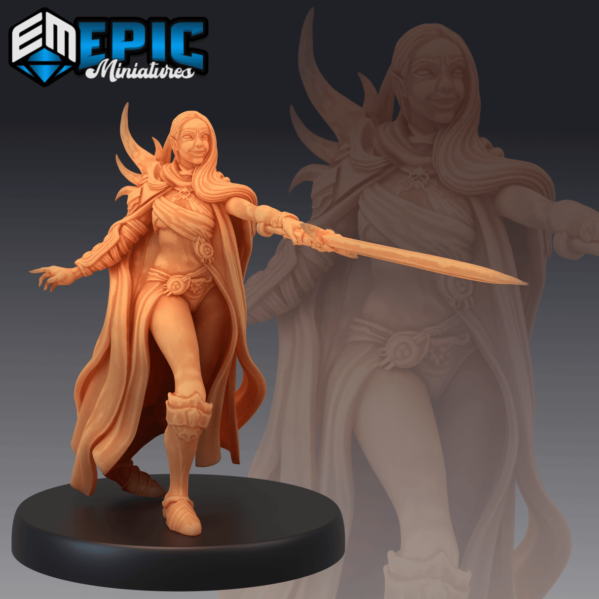 Warlock Elf Miniature | C - Tabletop RPG & D&D miniature. Perfect for wargaming & collectors