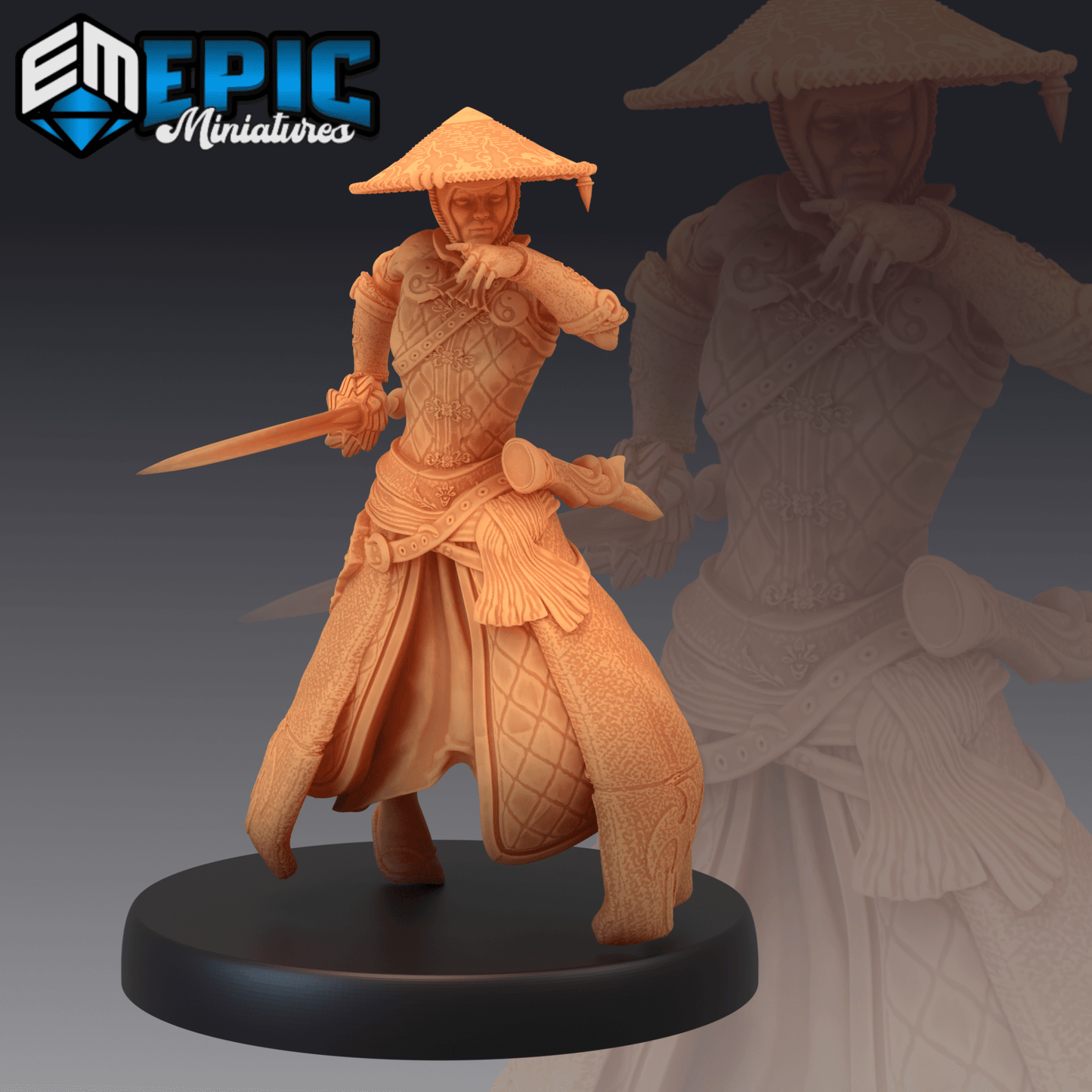 Warrior Monk Miniature - B - 28mm