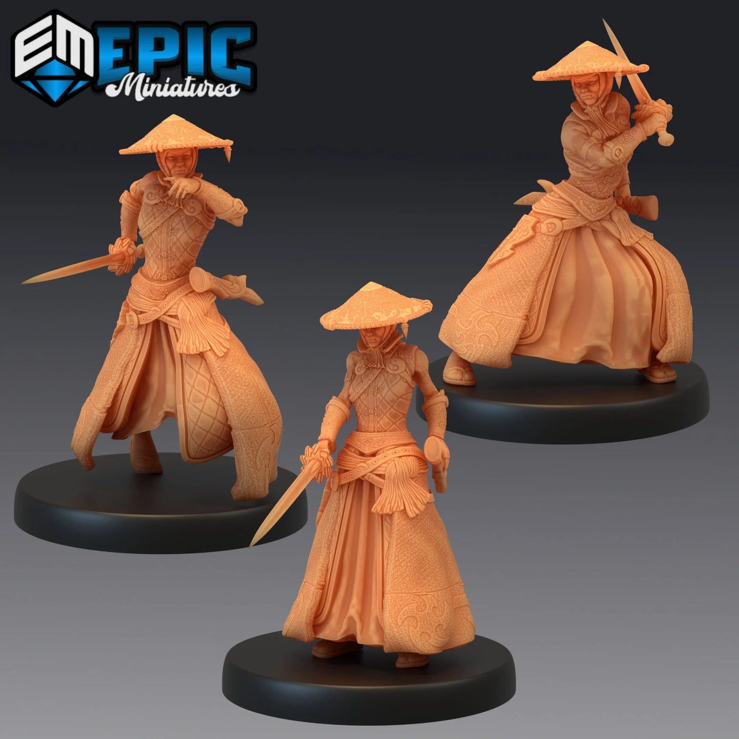 Warrior Monk Miniature - Set of 3 - 28mm