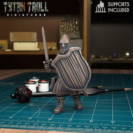 Warriors Guards Warrior Guard 2 Miniature | A - Tabletop RPG & D&D miniature. Perfect for wargaming & collectors