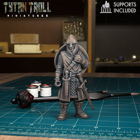Warriors Guards Warrior Guard 2 Miniature | B - Tabletop RPG & D&D miniature. Perfect for wargaming & collectors