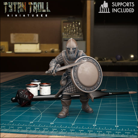 Warriors Guards Warrior Guard Miniature | C - Tabletop RPG & D&D miniature. Perfect for wargaming & collectors