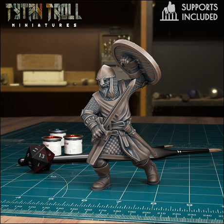 Warriors Guards Warrior Guard Miniature | F - Tabletop RPG & D&D miniature. Perfect for wargaming & collectors