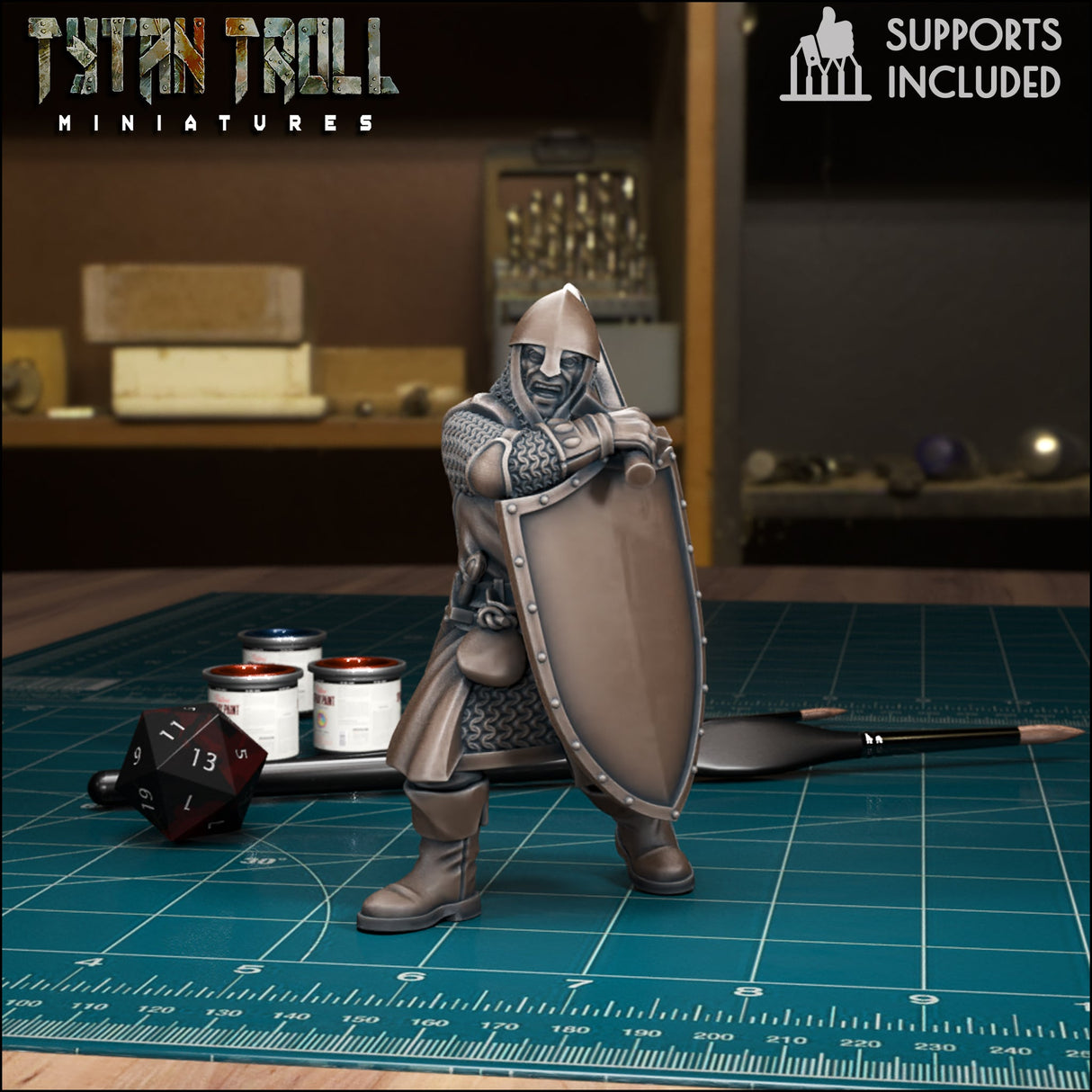 Warriors Guards Warrior Guard Miniature | G - Tabletop RPG & D&D miniature. Perfect for wargaming & collectors