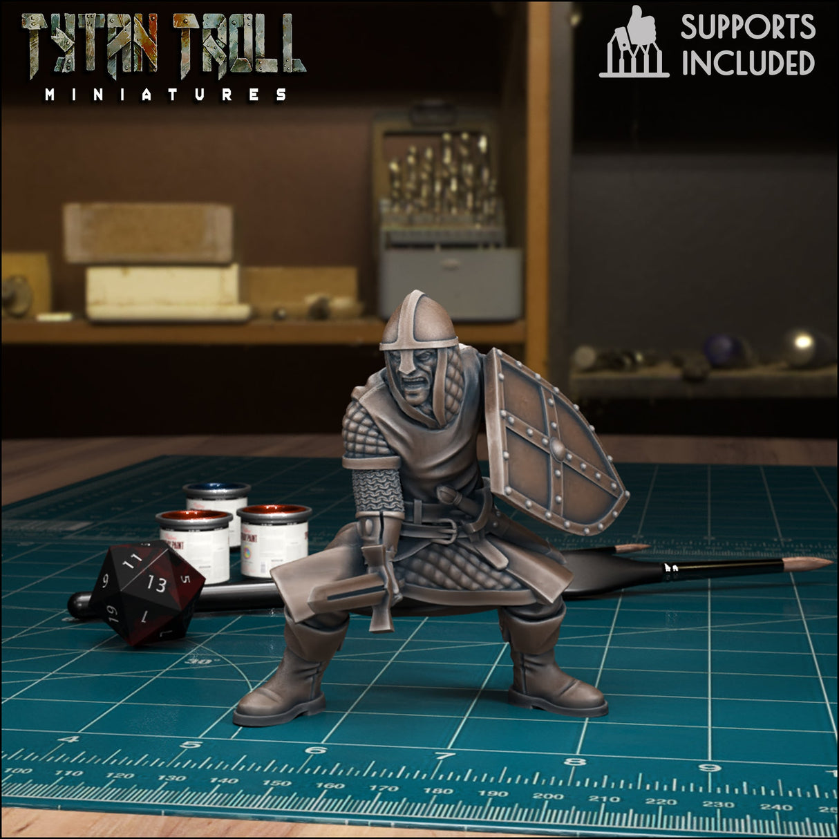 Warriors Guards Warrior Guard Miniature | H - Tabletop RPG & D&D miniature. Perfect for wargaming & collectors
