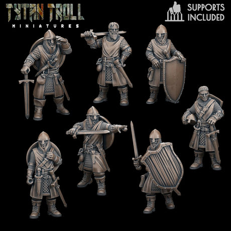 Warriors Guards Warrior Guard 2 Miniature | Set of 6 - Tabletop RPG & D&D miniature. Perfect for wargaming & collectors