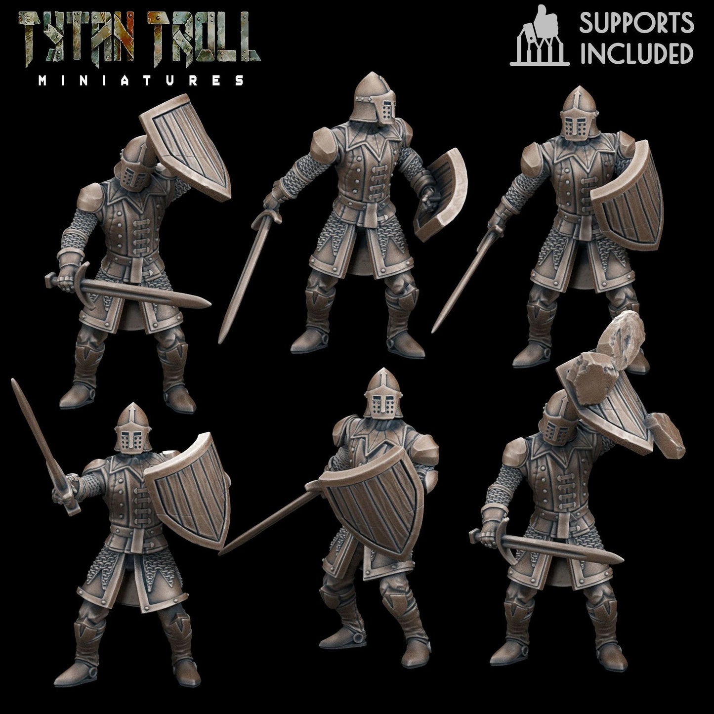 Warriors Guards Miniature - set of 6 - 28mm