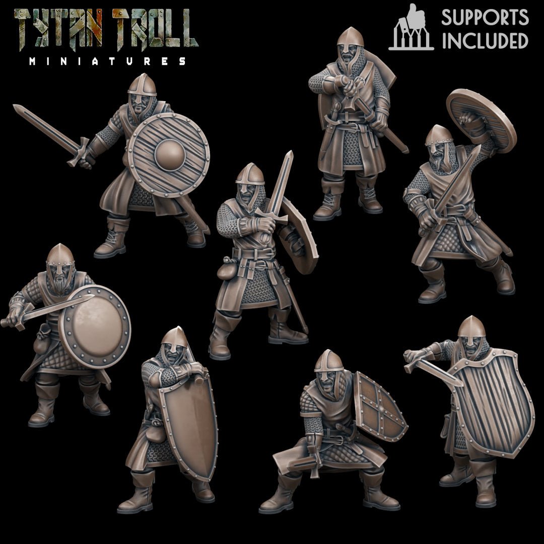 Warriors Guards Miniature - set of 8 - 28mm