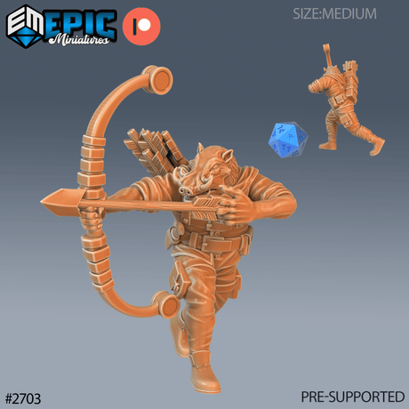Wart Hog Set 2 Miniature | A - Tabletop RPG & D&D miniature. Perfect for wargaming & collectors