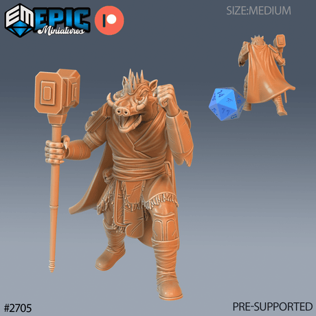 Wart Hog Set 2 Miniature | C - Tabletop RPG & D&D miniature. Perfect for wargaming & collectors