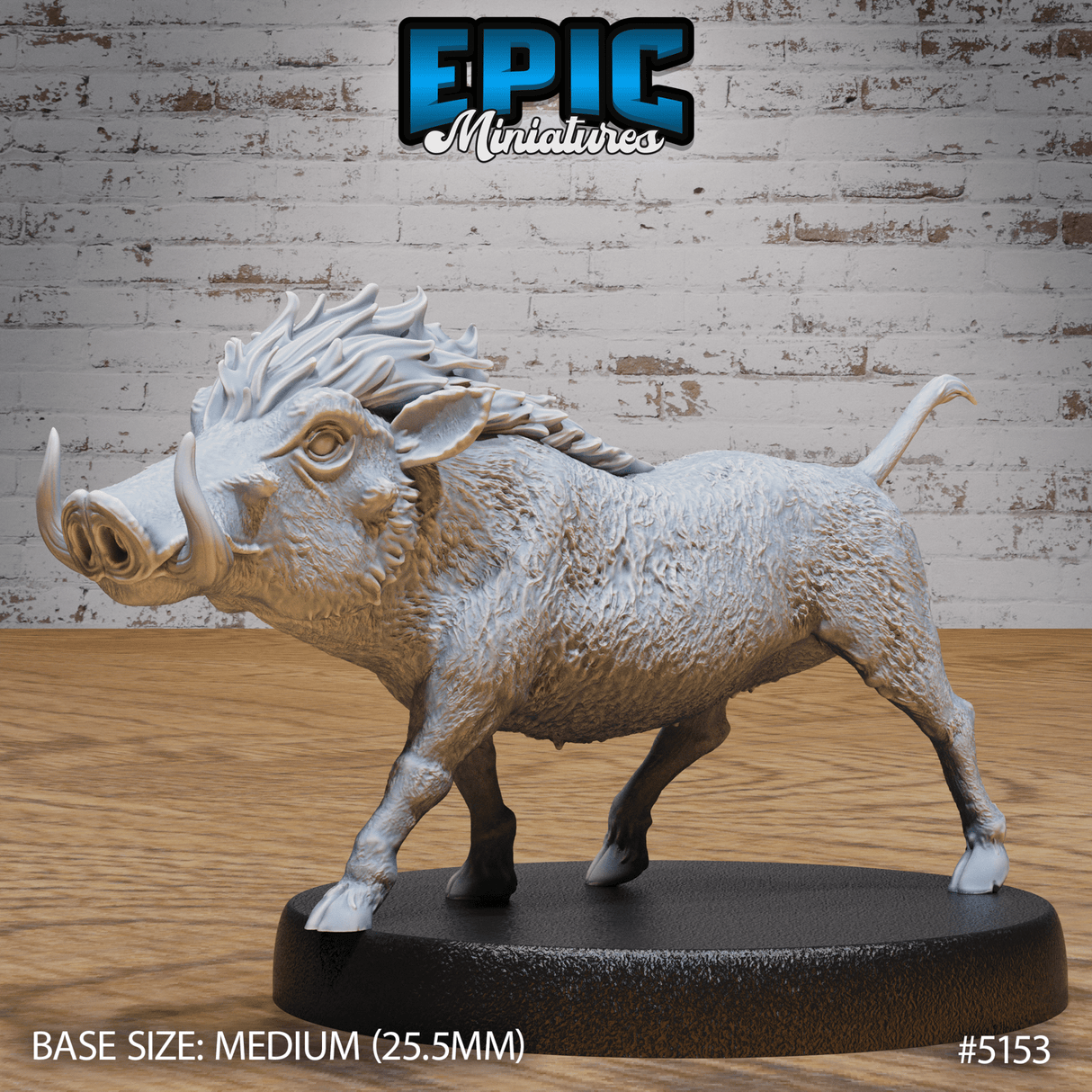 Warthog Miniature | A - Tabletop RPG & D&D miniature. Perfect for wargaming & collectors