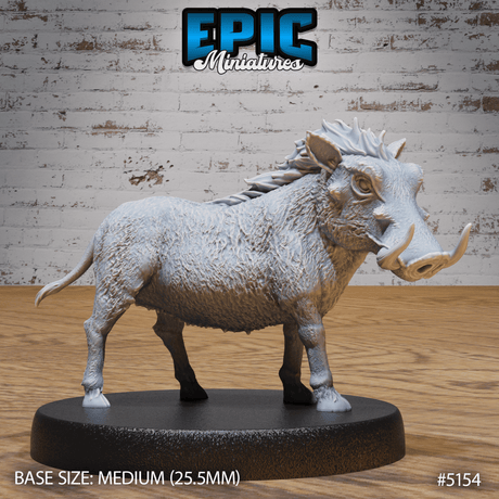 Warthog Miniature | B - Tabletop RPG & D&D miniature. Perfect for wargaming & collectors