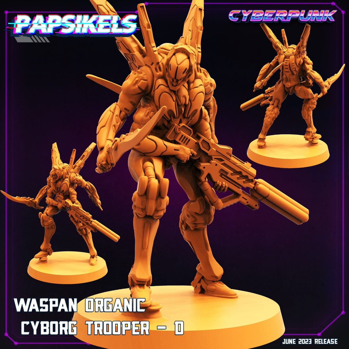 Waspan Organic Cyborg Miniature | Trooper 4 - Tabletop RPG & D&D miniature. Perfect for wargaming & collectors