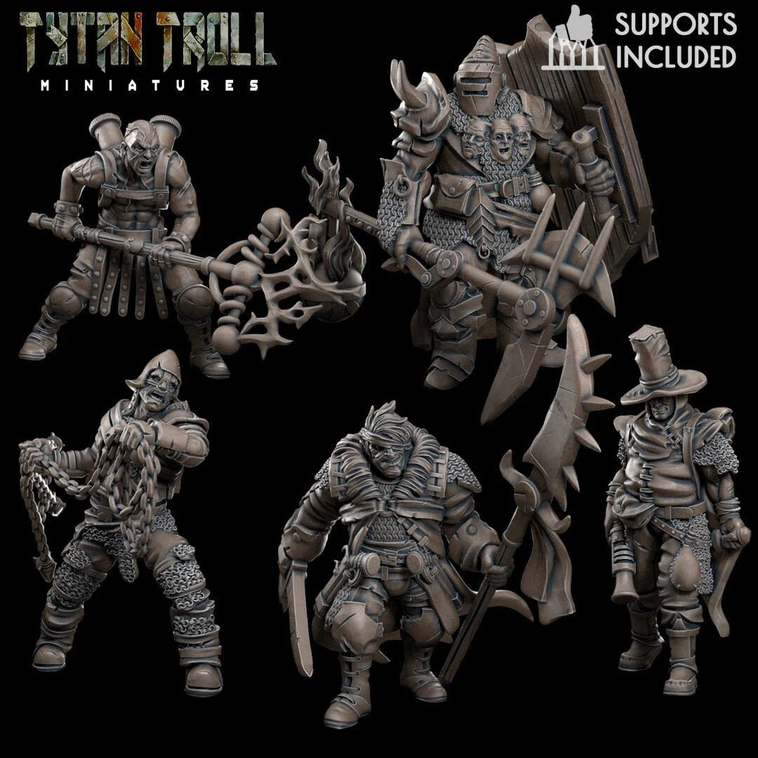 Wasteland Pilgrims Miniature | Set of 5 - Tabletop RPG & D&D miniature. Perfect for wargaming & collectors