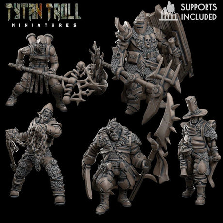 Wasteland Pilgrims Miniature | Set of 5 - Tabletop RPG & D&D miniature. Perfect for wargaming & collectors