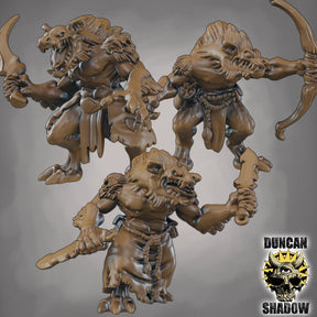 Were Jackals with Weapons Miniature | Set of 3 - Tabletop RPG & D&D miniature. Perfect for wargaming & collectors