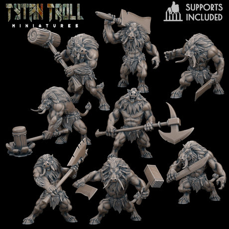 Wereboar Bundle Miniature | Full Set All Models - Tabletop RPG & D&D miniature. Perfect for wargaming & collectors