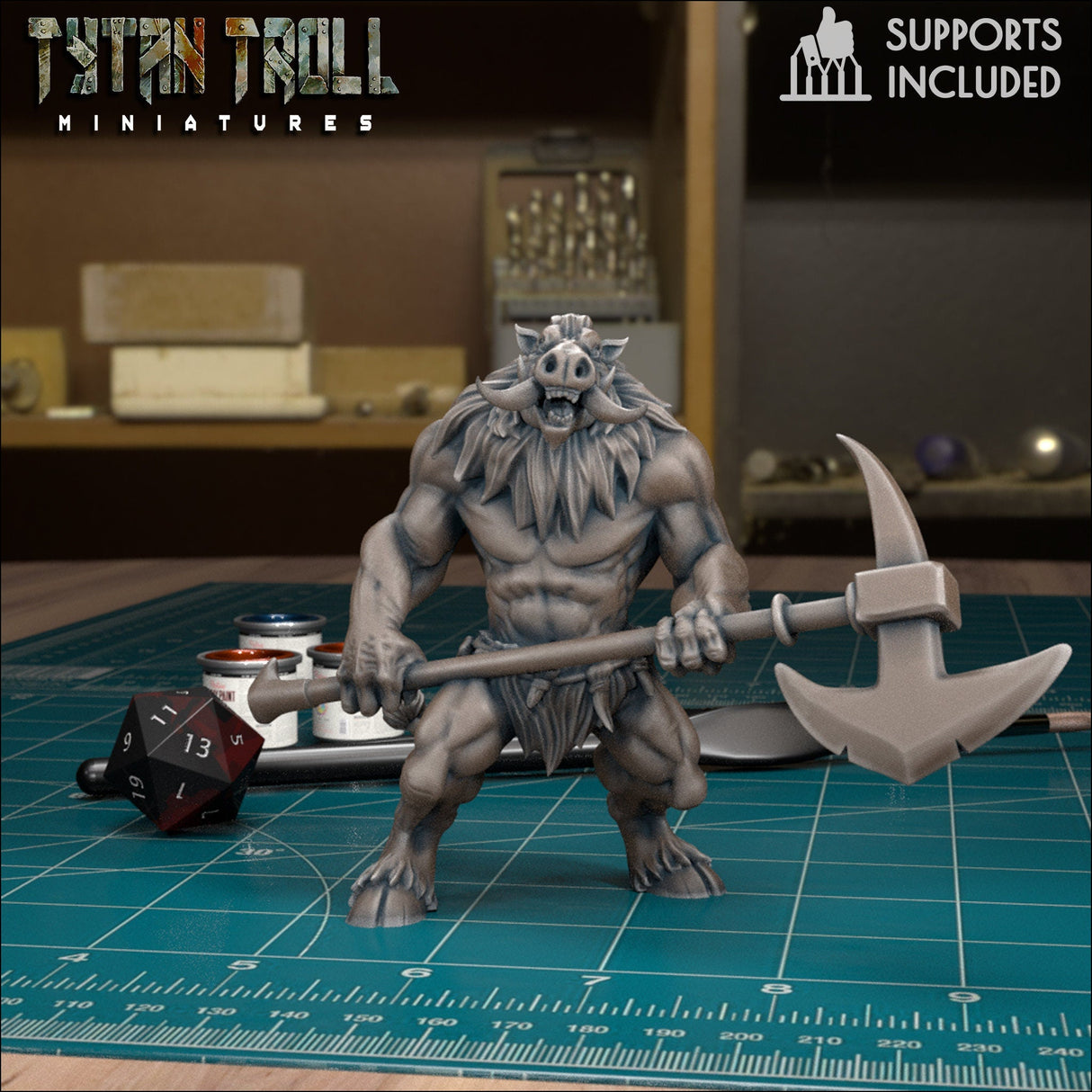 Wereboar Bundle Miniature | Wereboar 1 - Tabletop RPG & D&D miniature. Perfect for wargaming & collectors