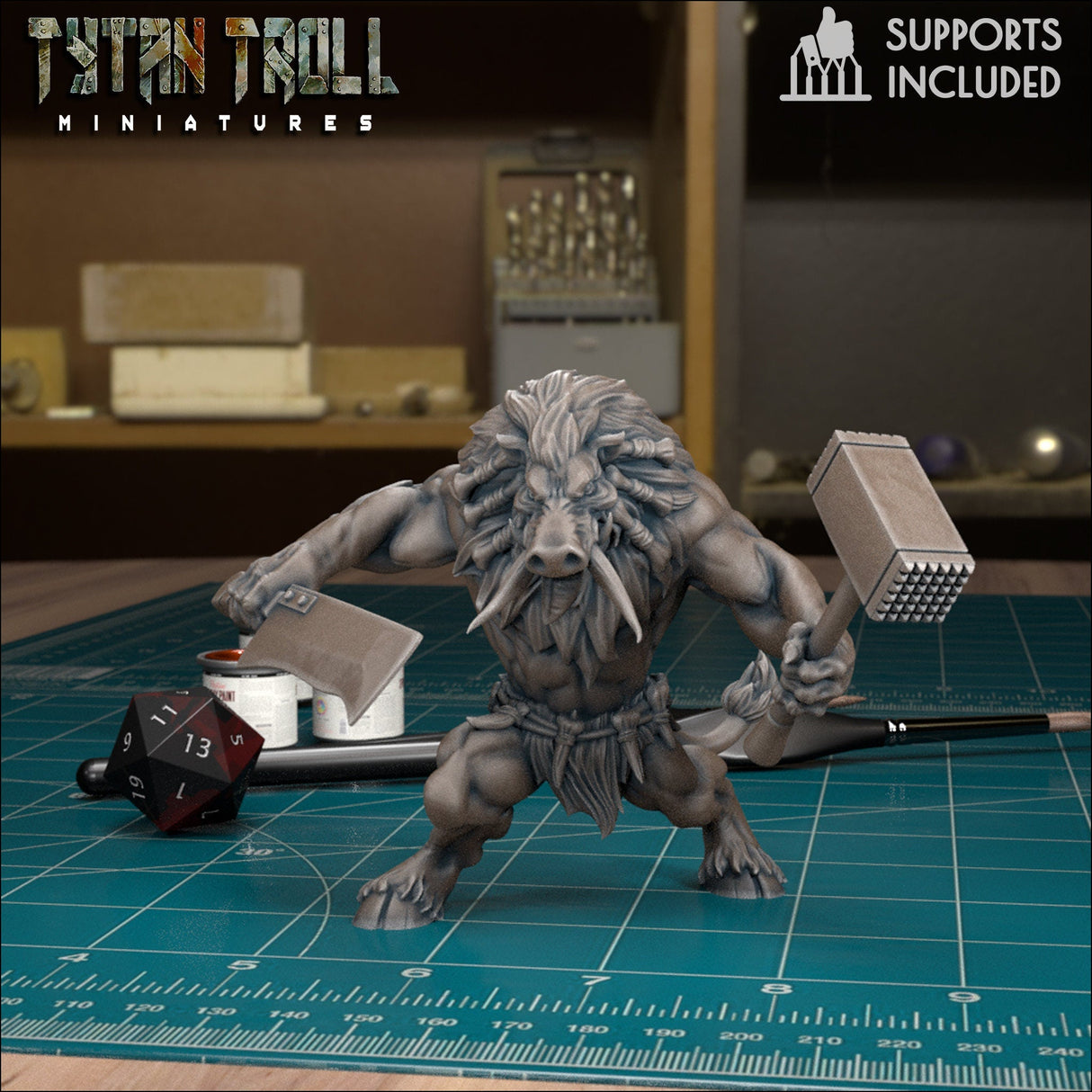 Wereboar Bundle Miniature | Wereboar 3 - Tabletop RPG & D&D miniature. Perfect for wargaming & collectors
