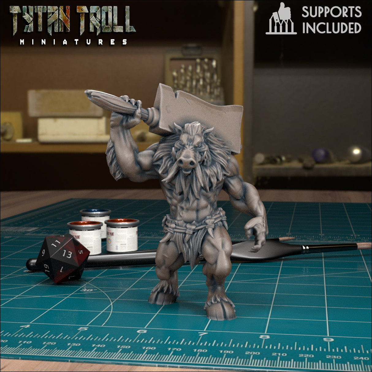 Wereboar Bundle Miniature | Wereboar 6 - Tabletop RPG & D&D miniature. Perfect for wargaming & collectors