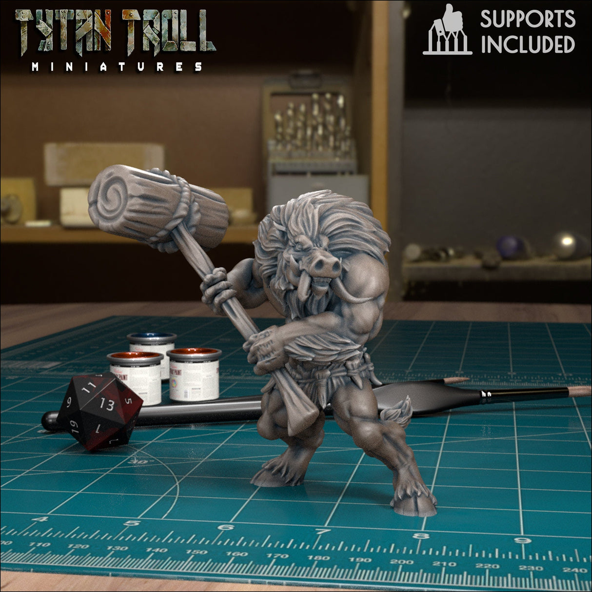 Wereboar Bundle Miniature | Wereboar 7 - Tabletop RPG & D&D miniature. Perfect for wargaming & collectors