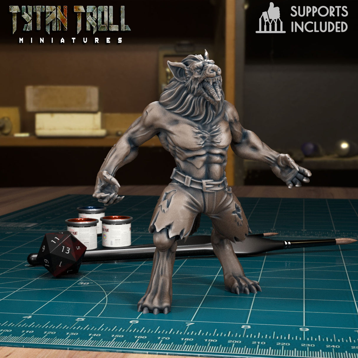 Werewolf Set 2 Miniature | B - Tabletop RPG & D&D miniature. Perfect for wargaming & collectors