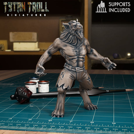 Werewolf Set 2 Miniature | B - Tabletop RPG & D&D miniature. Perfect for wargaming & collectors