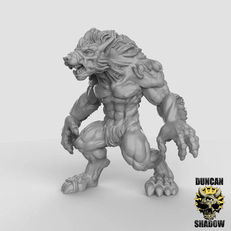 Werewolf Set 1 Miniature | B - Tabletop RPG & D&D miniature. Perfect for wargaming & collectors
