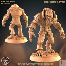 Werewolf Female Male 3 Miniature | E - Tabletop RPG & D&D miniature. Perfect for wargaming & collectors