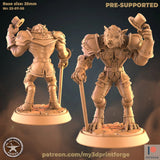 Werewolf Female Male Miniature | E - Tabletop RPG & D&D miniature. Perfect for wargaming & collectors