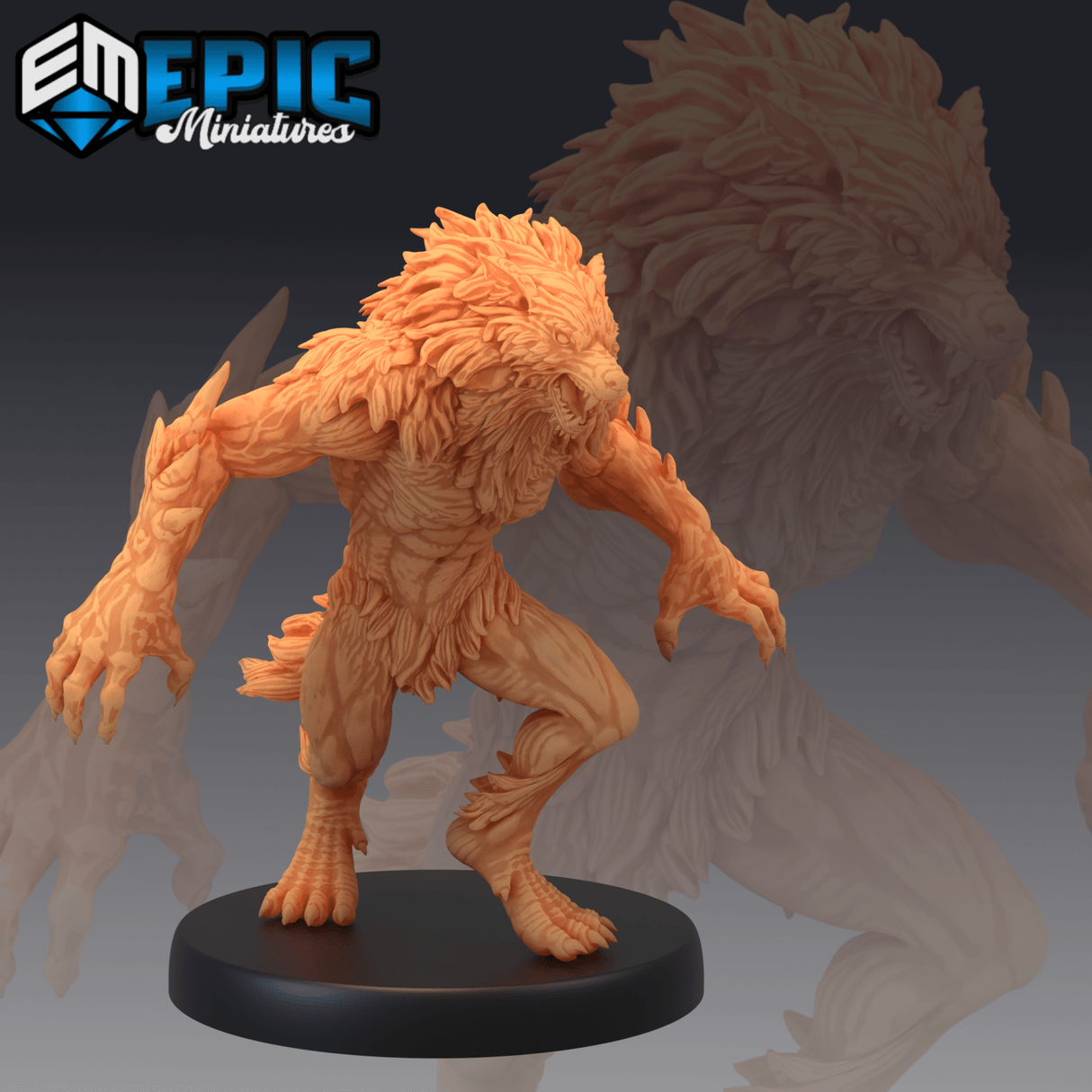 Werewolf Monster Miniature | A - Tabletop RPG & D&D miniature. Perfect for wargaming & collectors
