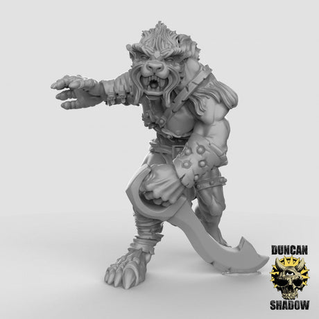 Werewolf pirate Miniature | Middle - Tabletop RPG & D&D miniature. Perfect for wargaming & collectors