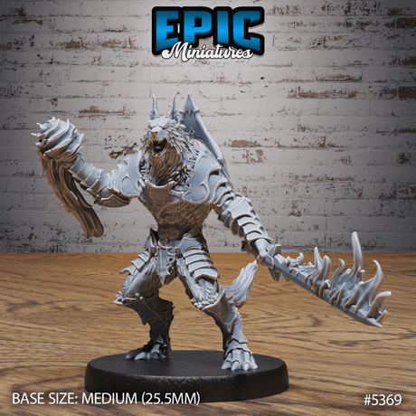 Werewolf Warrior Miniature | A - Tabletop RPG & D&D miniature. Perfect for wargaming & collectors