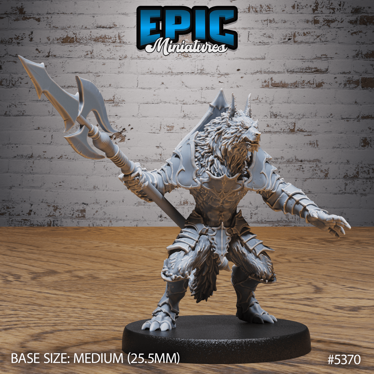 Werewolf Warrior Miniature | B - Tabletop RPG & D&D miniature. Perfect for wargaming & collectors