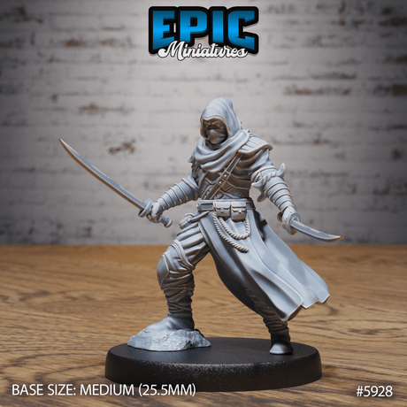 White Ninja Miniature | A - Tabletop RPG & D&D miniature. Perfect for wargaming & collectors