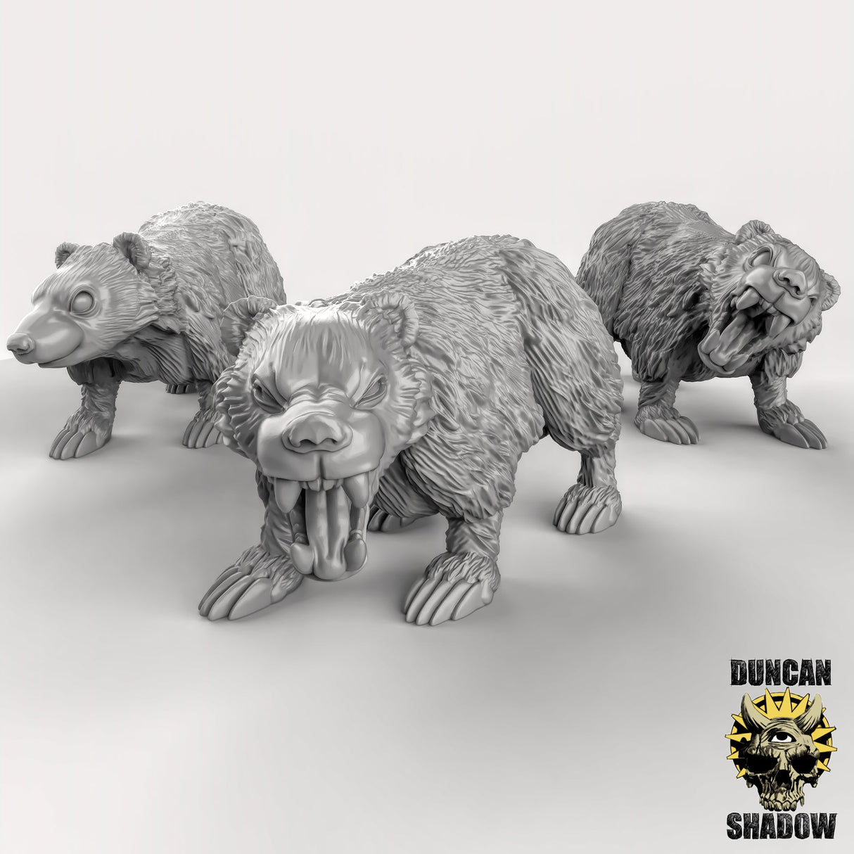 Wild Badger Miniature | Set of 3 - Tabletop RPG & D&D miniature. Perfect for wargaming & collectors