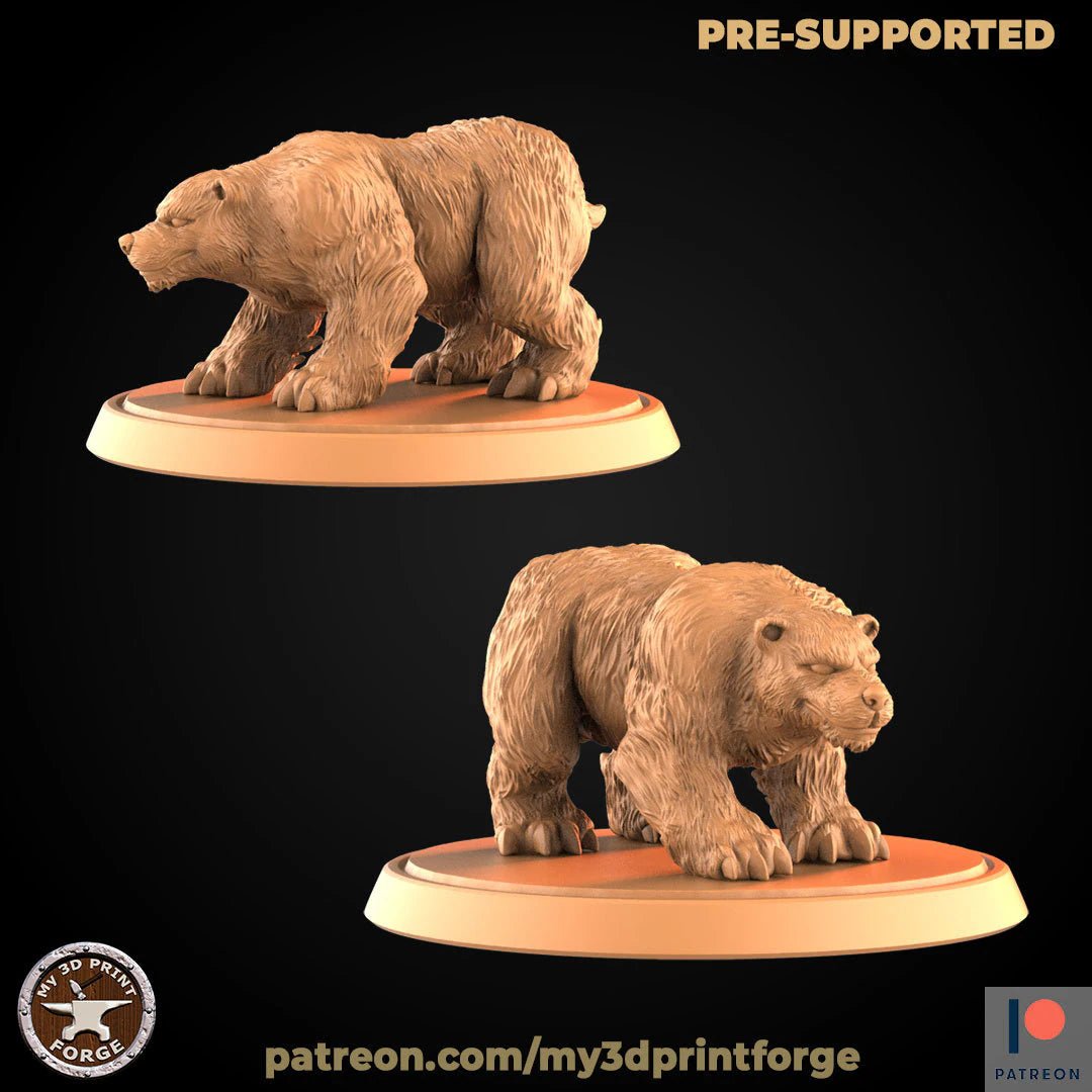 Wild Bear Miniature | A - Tabletop RPG & D&D miniature. Perfect for wargaming & collectors