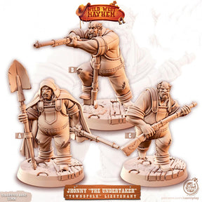 Wild wild west Johnny The Undertaker Miniature | A - Tabletop RPG & D&D miniature. Perfect for wargaming & collectors