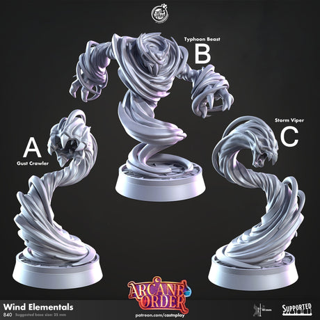 Wind Elementals Miniature | A - Tabletop RPG & D&D miniature. Perfect for wargaming & collectors